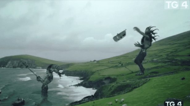 TG4 apologises for CGI clip showing a caravan being kicked off a cliff TG4 apologises for CGI clip showing a caravan being kicked off a cliff