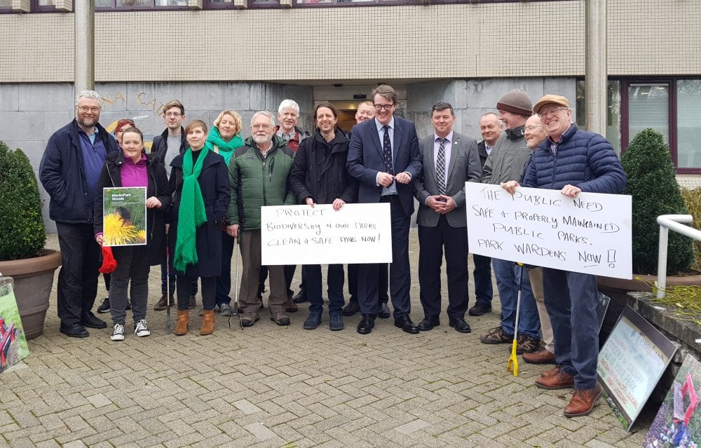 Protest at city hall calls for park wardens to tackle rubbish crisis Protest at city hall calls for park wardens to tackle rubbish crisis